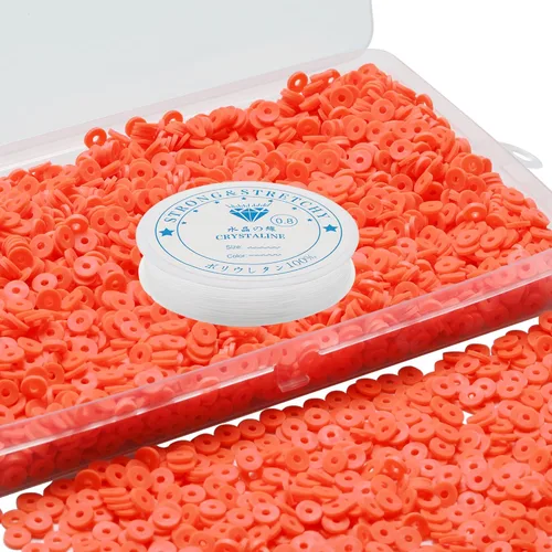 Miniatura 32 de 4000 cuentas de arcilla para hacer pulseras, espaciador de polímero, plano para manualidades, joyas, collares, aretes, kit de fabricación de aretes