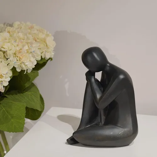 Miniatura 7 de Guichifun Estatua de pensador escultura abstracta de resina, figura coleccionable de mujer, arte en casa, oficina, estantería, objetos decorativos
