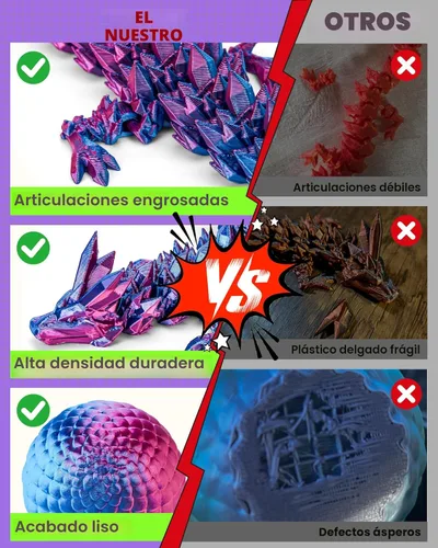 Miniatura 8 de TBOLINE - Huevo de dragón impreso en 3D, animal de cristal articulado, juguete para la ansiedad para adolescentes, niños y niñas, piezas míticas