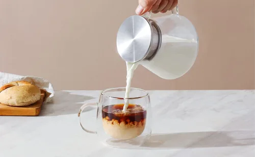 Miniatura 6 de CNGLASS Tazas de café de vidrio de doble pared de 10 onzas, tazas de café grandes aisladas, juego de 2 vasos transparentes para capuchino con asa