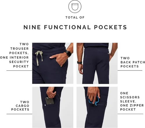 Miniatura 6 de Pantalones de limpieza tipo cargo FIGS Cairo, ajuste clásico de pierna recta