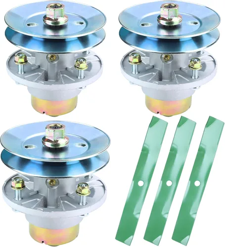 Miniatura 14 de Conjunto de husillo AM144608 previamente engrasado con polea de husillo UC20697 para John Deere X330 X350 X354 X370 X380 X384 X390 X394 X570 X580