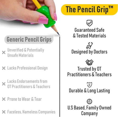 Miniatura 2 de The Pencil Grip Agarres de Lápiz con Purpurina 6 Piezas, Agarres de Lápiz para Escritura de Niños, Agarre Ergonómico de Bolígrafo para Diestros