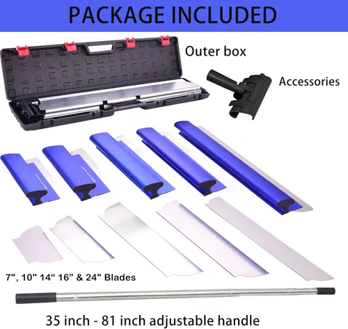 Miniatura 6 de Herramientas para yeso Cuchilla para yeso con mango extensible - 7", 10" 14" 16" y 24" Cuchillas de aluminio extruido Acero inoxidable 301