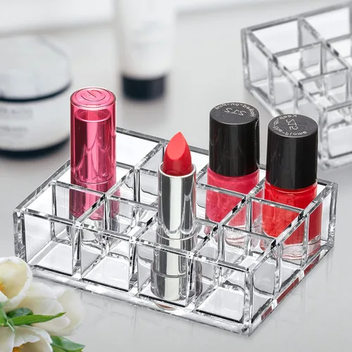 Miniatura 2 de Amazing Abby - Allure - Paquete de 2 organizadores de lápiz labial acrílico de 12 ranuras, soporte para lápiz labial, soporte para brillo de labios
