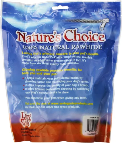 Miniatura 2 de Loving Pets Nature's Choice - Huesos de cuero crudo anudados blancos para perros, de 3 a 4 pulgadas (para perros de menos de 10 libras)