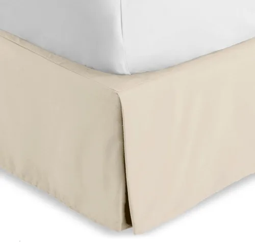 Miniatura 17 de Bare Home Falda de cama California King con caída de 15 pulgadas, diseño fácil de ajustar, para camas California King, con pliegues centrales