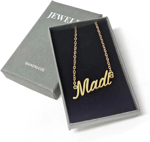 Miniatura 6 de Aoloshow Collar personalizado con nombre, placa de nombre - Joyería de acero inoxidable para regalo de cumpleaños o Navidad para mujeres, hombres