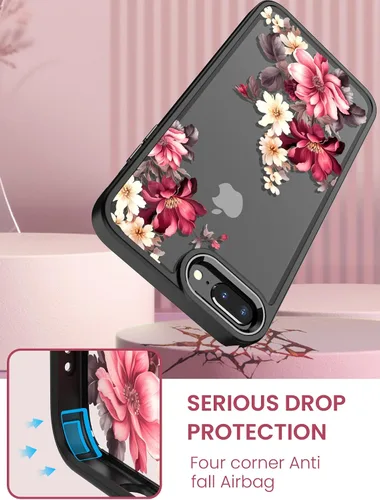 Miniatura 7 de Dretal Funda para iPhone 8 Plus, iPhone 7 Plus y 6 Plus, grado militar, probada contra caídas, parte trasera dura y borde suave, funda protectora