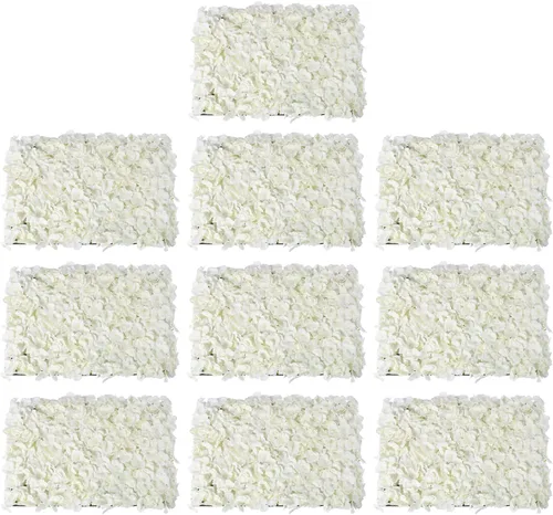 Panel de pared de flores densas, 15.8 x 23.6 pulgadas por rosa blanca lechosa, decoración de telón de fondo para bodas, despedidas de soltera, baby