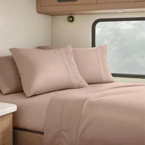 Miniatura 107 de Clara Clark - Juego de sábanas King con Flex Top, 6 piezas - Sábanas de lujo para cama King con cabeza dividida, juego de cama súper suave, King
