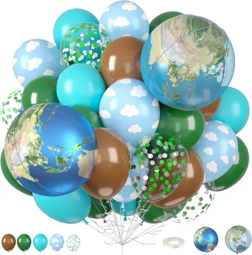 Miniatura 15 de Globos azules y negros, 35 unidades, globos de látex azul oscuro, negro y plateado con confeti plateado para cumpleaños, baby shower, bodas