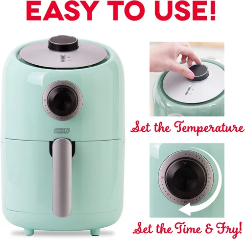 Miniatura 4 de DASH Horno freidora de aire compacto con control de temperatura, canasta antiadherente para freír, guía de recetas + función de apagado automático