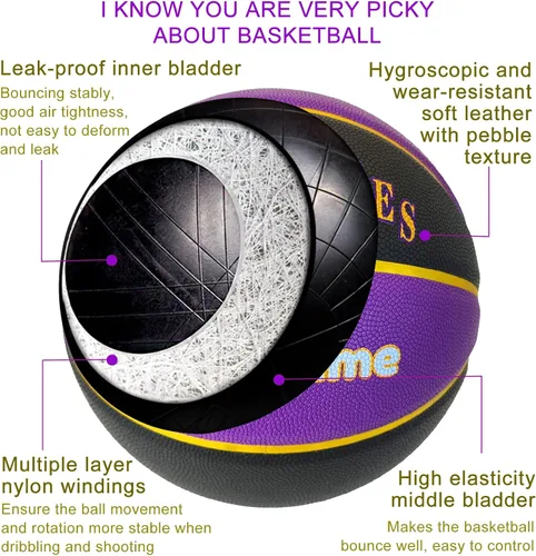 Miniatura 6 de Balones de baloncesto personalizables, personaliza el nombre, logotipo, texto, fotos en baloncesto, tamaño oficial 7 (29.5 pulgadas), regalos