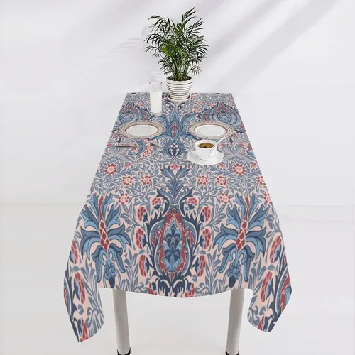 Miniatura 112 de Mantel Floral Retro de Pájaros, Diseño Original Bohemio William Morris Estampado Cubierta de Mesa para Hogar Picnic Fiesta Comedor Cocina William