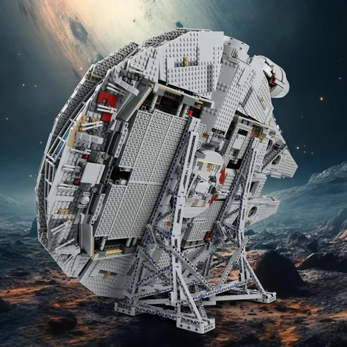 Miniatura 8 de Kyglaring Soporte de exhibición vertical para Lego Ultimate Millennium Falcon 75192, juego de modelos de bloques de construcción, kit