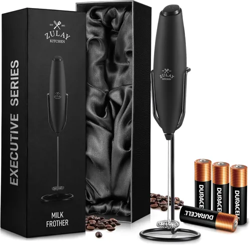 Miniatura 59 de Zulay Kitchen Espumador de leche de mano con pilas Duracell AA – Mezclador eléctrico ultrarrápido y creador de espuma, mezclador de bebidas fácil