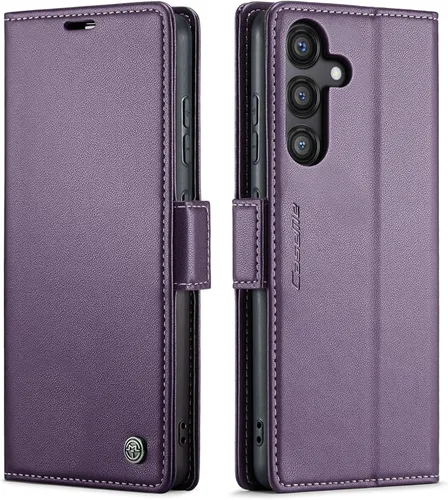 Miniatura 41 de QLTYPRI Funda tipo cartera para Samsung Galaxy S22 Ultra, funda magnética de piel sintética de alta calidad con bloqueo RFID, ranuras para tarjetas