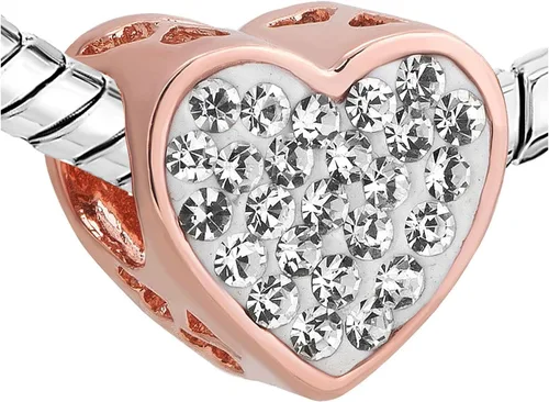 Miniatura 2 de KunBead Dijes de cuentas de amor de corazón con diamantes de imitación para mamá, compatibles con pulseras Pandora, cumpleaños, día de la madre
