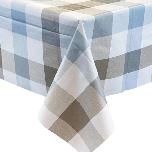 Miniatura 11 de allgala TC59305 Mantel protector de vinilo PVC con diseño de cuadros impermeable (beige, 54 x 108 pulgadas, rectangular)