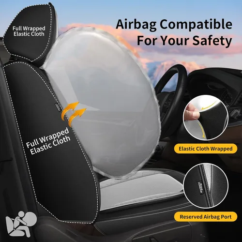 Miniatura 3 de AOMSAZTO Fundas para Asientos de Coche 2 Piezas Ajuste Delantero para Chevrolet Chevy Equinox 2010-2025 2026, Funda de Asiento de Coche de Cuero