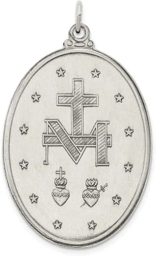 Miniatura 4 de Medalla milagrosa antigua de plata de ley 1654in 0984in estilo QC3493