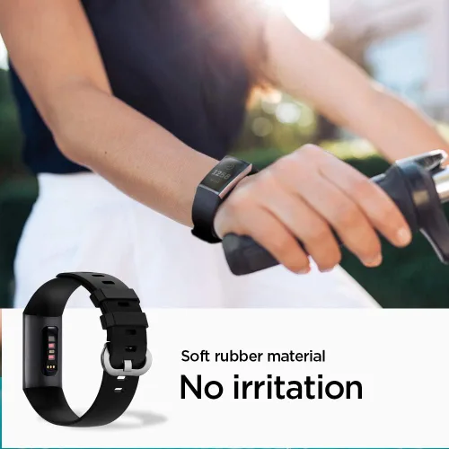 Miniatura 4 de Spigen Ajuste de silicona diseñado para Fitbit Charge 4 (2020) / Charge 3 (2018) Band - Negro