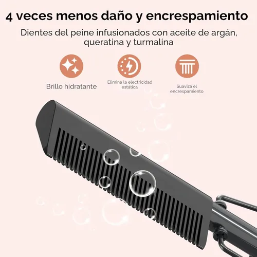 Miniatura 4 de Terviiix Peine caliente eléctrico para pelucas de encaje frontal, peines de presión para cabello de mujeres negras, peine alisador antiquemaduras