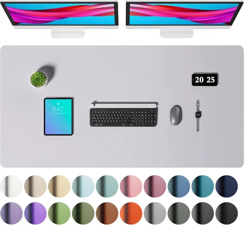 Miniatura 115 de Aothia - Protector de escritorio de cuero sintético, base para mouse, superficie antideslizante e impermeable para escribir y para laptop