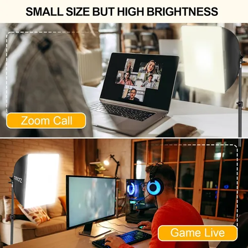 Miniatura 5 de Paquete de 2 kits de iluminación profesional Softbox, luces de estudio de 16 x 16 pulgadas con bombillas LED E27 de 85 W 2700-6500 K, iluminación
