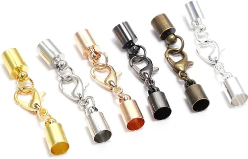 Miniatura 5 de 10 unidades / lote de tapas de extremo con cierre de langosta de cuero para pulsera de langosta cierres de langosta ganchos de 0.394 a 0.394 Dorado