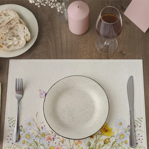 Miniatura 5 de Juego de 4 manteles individuales de flores silvestres, tapetes de mesa florales para cocina del hogar, restaurantes, tapetes lavables de lino