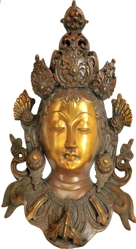 Himalayan Craft Estatua de escultura de latón de Tara verde Buda tibetana nos alivia del sufrimiento físico emocional y espiritual hecho a mano en