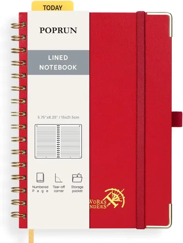 Miniatura 22 de POPRUN Lined Spiral Journal Notebook for Women & Men, 7-1/4" x 9-1/2", 220 Numbered Pages, College Ruled Hardcover Notebook for Work, Journals for