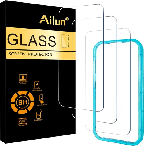 Miniatura 17 de Ailun Protector de pantalla para iPhone 14 Plus/iPhone 13 Pro Max [pantalla de 6.7 pulgadas], 3 unidades de vidrio templado compatible con fundas