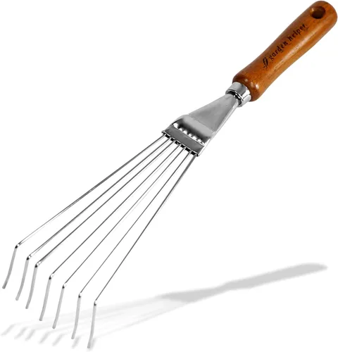 Miniatura 10 de Extractor de malezas de acero japonés resistente con mango de madera, herramienta de deshierbe manual, desbrozadora manual para jardín, herramienta