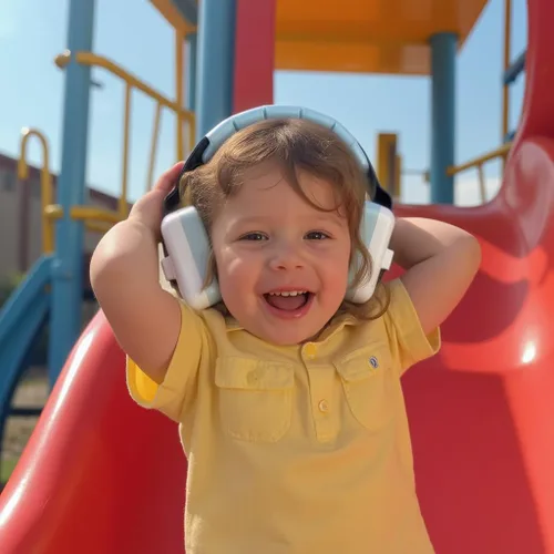 Miniatura 2 de Decibel Defense Jr. - Orejeras de protección auditiva NRR de 28 dB para niños, para bebés, bebés y niños pequeños, perfectas para la escuela, Azul