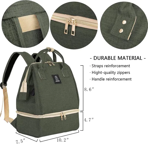 Miniatura 7 de Mochila para extractor de leche, bolsa enfriadora y resistente a la humedad, doble capa para madre, mochila de trabajo al aire libre con puerto