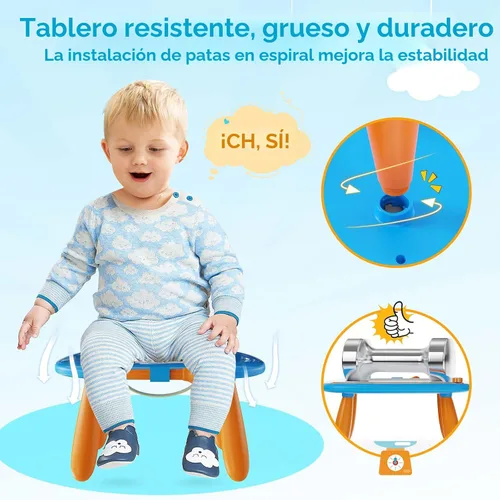 Miniatura 6 de Kikidex Tablero magnético de dibujo, juguetes para niñas pequeñas de 1 a 3 años, almohadilla de tablero de garabatos, juguetes educativos y de Azul