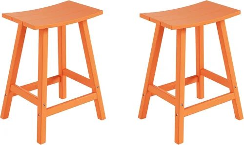 Miniatura 31 de WestinTrends Malibu - Juego de 2 taburetes para sillín para exteriores/patio, 24 alturas, color rojo
