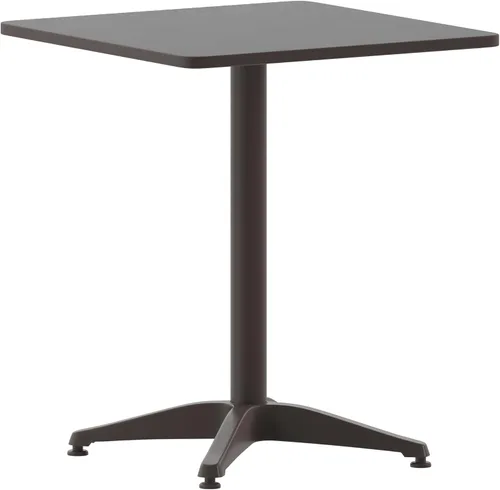 Miniatura 8 de Flash Furniture - Mesa cuadrada de aluminio de 27.5 pulgadas de grado comercial Mellie para interiores y exteriores con base