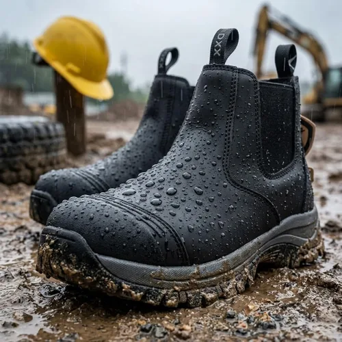 Miniatura 2 de Botas de trabajo Chelsea con punta de acero para hombre, botas de seguridad certificadas ASTM F2413-18, botas de construcción de cuero impermeables