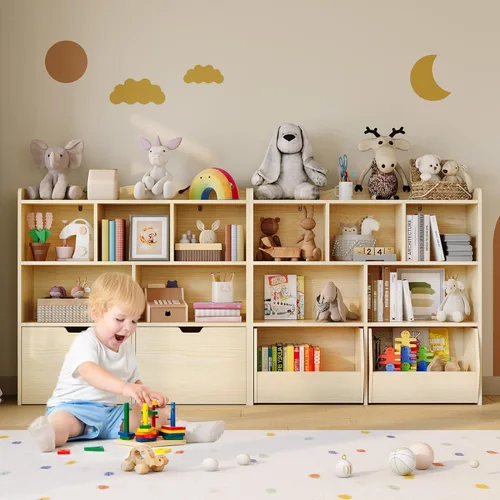 Miniatura 8 de GAOMON Organizador de almacenamiento de juguetes, estantería para niños, armario de almacenamiento de juguetes, armario para libros infantiles