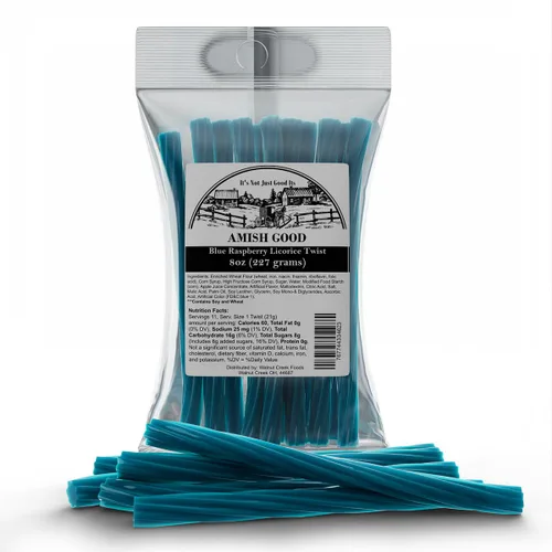 Miniatura 9 de Amish Good Gourmet Dulces de Regaliz Retorcidos - Golosina Premium Dulce y Masticable, Regaliz Retorcido Jumbo de Cereza Roja Snack Perfecto Menos