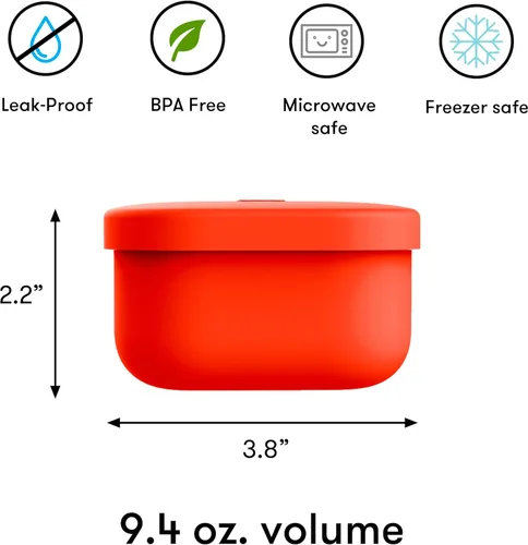 Miniatura 5 de OmieBox - Contenedores de silicona a prueba de fugas para snacks para llevar, contenedores de almacenamiento de alimentos con tapa, contenedor Bento