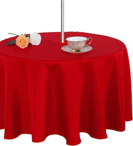 Miniatura 17 de Fitable Cubierta de Mesa Ovalada Oblonga para Exteriores e Interiores - Mantel Lavable Impermeable Sin Arrugas con Cremallera y Orificio para Beige
