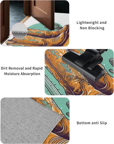 Miniatura 2 de Tapete para puerta delantera, antideslizante, absorbente, para entrada, para interiores y exteriores, alfombras pequeñas para interiores