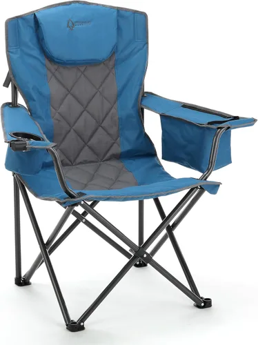 Miniatura 18 de ARROWHEAD OUTDOOR Silla plegable portátil de lujo para campamento con reposacabezas, portavasos y vidrio, enfriador de 6 latas, bolsa de transporte