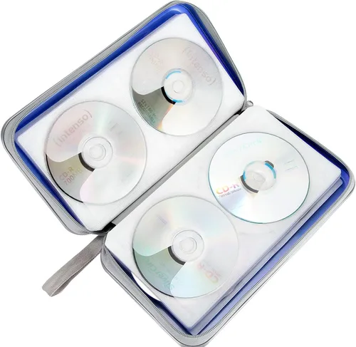 Miniatura 5 de Siveit Funda para CD, capacidad para 80, carteras para CD/DVD, fundas rígidas de plástico para CD y DVD, estuches de almacenamiento, carpeta