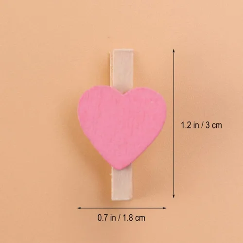 Miniatura 2 de NUOBESTY 50pcs mini pinzas de madera con corazones para boda, decoración del día de San Valentín